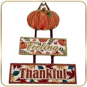 Feeling Thankful - Pumpkin Door Wall Decor Autumn Fall Halloween Decoration NEW